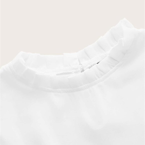 white sheer sleeve lace long sleeve Top Classic - Picture 9 of 10